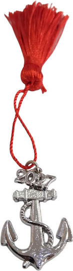 Handmade New Year's Lucky Charm 2027 Silver Anchor Tassel 2.5x4cm 2027-gf3009