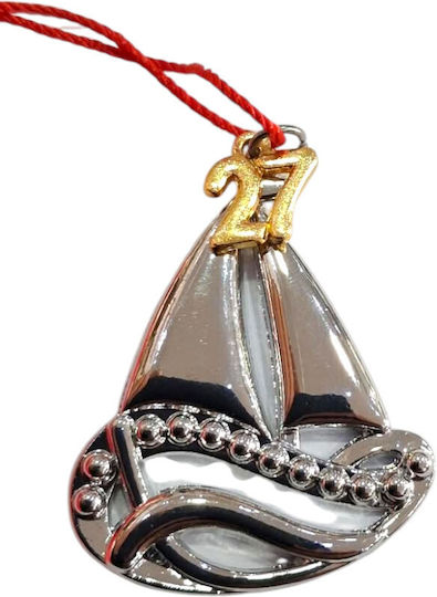 Handgefertigter Neujahrs Glücksbringer 2027 Funda Silber Großes Boot 3,5×5cm 2027-gf3013 Handgefertigter Neujahrs Glücksbringer 2027 Funda Silber Großes Boot 3,5×5cm 2027-gf3013