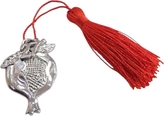 Handmade Lucky Charm 2027 Large Silver Pomegranate Tassel 3x4cm 2027-gf3025