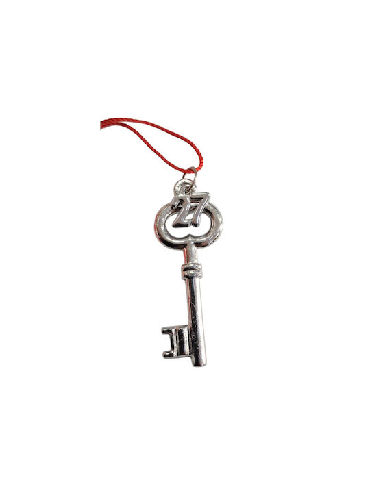 Kalliopi Silver Lucrat Manual Talisman Norocos Cheie Argintiu 2027 2x5cm