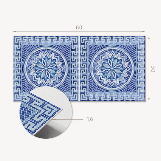 PVC Tile Set Kitchen Or Bathroom Decoration Mosaic Flower Design 6x60x30 Cm