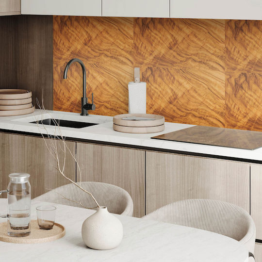 PVC Tile Set Kitchen Or Bathroom Decoration Natural Wood Pattern 6x60x30 Cm