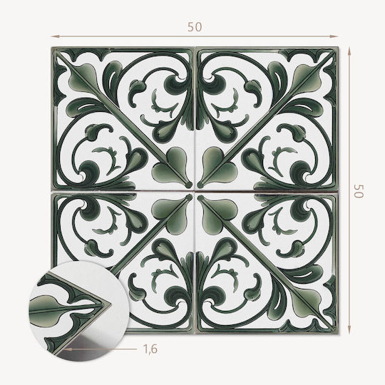 Set Vinyl Kacheln Leicht Installieren Pflanzendesign Dekorationen 4x50x50 cm