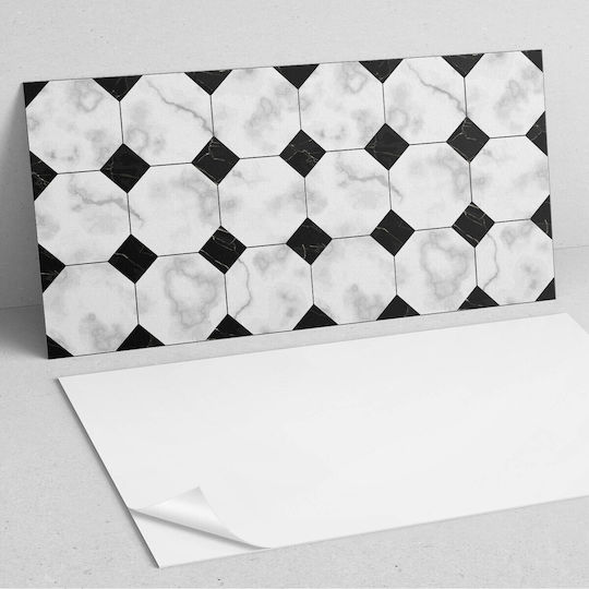 Κολλητό Πάνελ Pvc Μοτίβο Ιδανικό Διάδρομο 100x50 Cm Γεωμετρικά Σχέδια Πλακιδίων