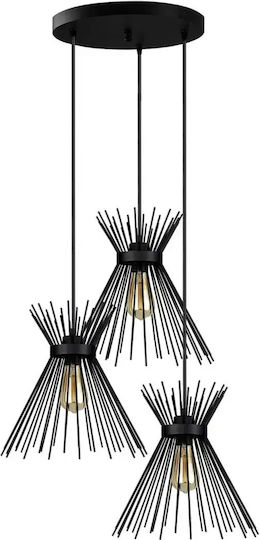 Lumină Suspendată Alb Negru 3 Globuri Homs Ro180-11181