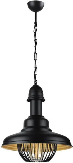 Candelabru Metalic Negru Aur Suspendat Înălțime Reglabilă