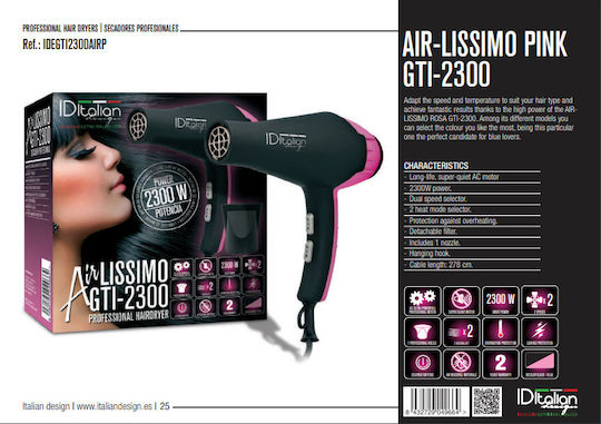 ID Italian Airlissimo GTI 2300 Επαγγελματικό Πιστολάκι Μαλλιών 2300W Green