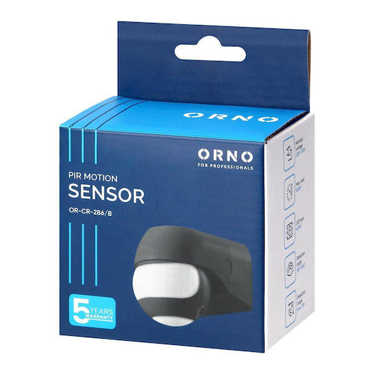 Senzor de Mișcare 180° Ip44 800 W Max 15 M Mini Negru Cr-286/b