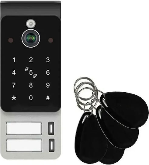 Interfon Video Smart Wi-Fi Ai Pentru 2 Familii Mentor Svk273b 2 Fire 7 Inch Ips 2mp Fhd Card Pin Tuya Ip65 Negru