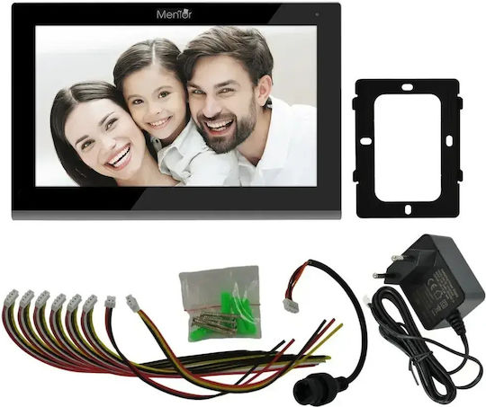 Interfon Video Inteligent pentru 2 Familii Mentor Svk475b 4 Fire WiFi Card Pin Tuya 7 Inch Ips Dvr Fhd 2mp Ik08 Negru