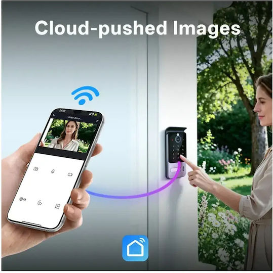 Interfon Video Smart Wi-Fi Ai 1 Familie Mentor Svk272b 2 Fire 7 Inch Ips 2mp Fhd Card Pin Tuya Ip65 Negru