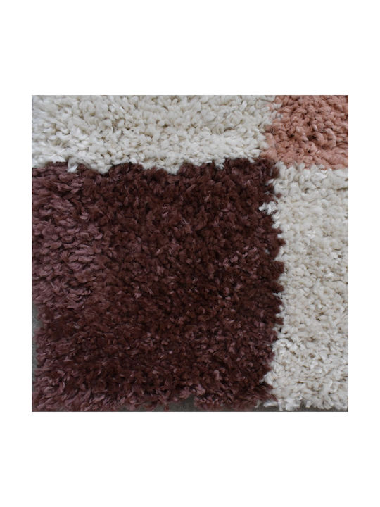 Saray Home Mosaic Living Room Rug Rectangular Shaggy Cream 120x160cm