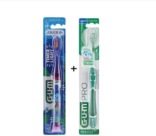 GUM Monster Light Up 903 Παιδική Οδοντόβουρτσα για 6+ Χρονών Μωβ