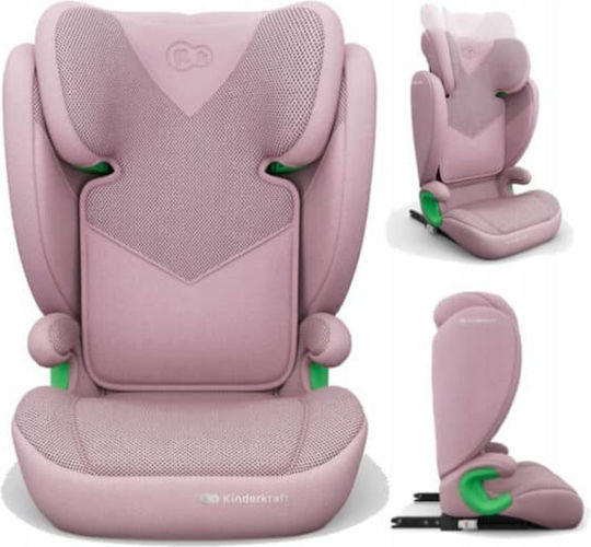 Kinderkraft Junior Fix 2 Plus Καθισματάκι Αυτοκινήτου i-Size με Isofix Pink 15-36 kg