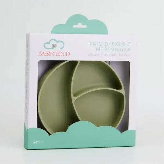 Baby Cloud Baby Food Plate Pumpkin made of Silicone Green