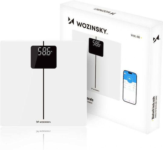 Wozinsky Intelligente Badezimmerwaage 180kg mit Bluetooth Weiße WIWL-180