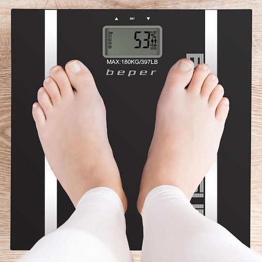 Beper Ψηφιακή Ζυγαριά 150kg με Λιπομετρητή Μαύρη 40.808A