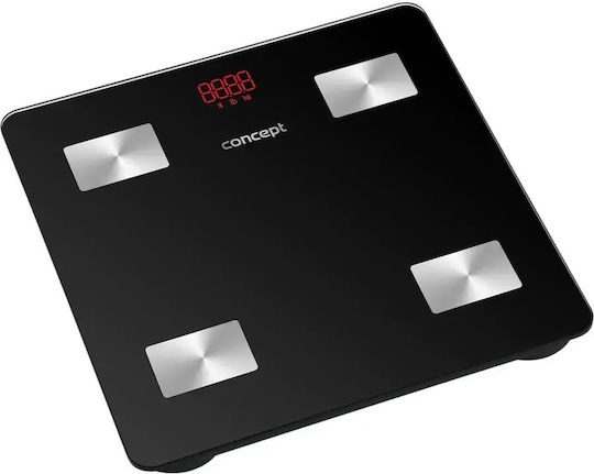 Concept Smart Badezimmerwaage 180kg mit Körperfettmessung Wi-Fi & Bluetooth Schwarze VO4001