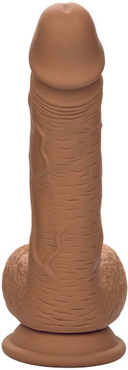 Calexotics Ρεαλιστικό Dildo με Όρχεις και Βεντούζα Καφέ 16cm