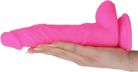 Boss Of Toys Glass Dildo with Balls and Suction Cup Fuchsia