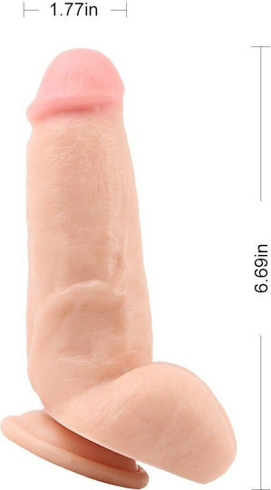 Realistisches Dildo mit Hoden und Saugnapf Fleisch 17cm