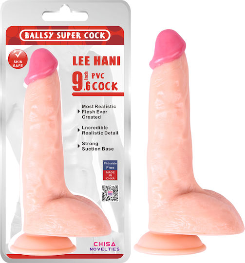 Realistisches Dildo mit Hoden und Saugnapf Fleisch 17cm