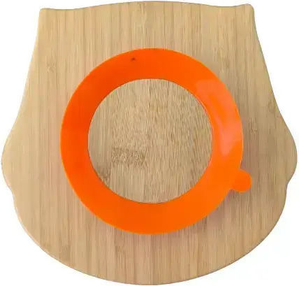 Baby Cloud Set Essgeschirr Eule aus Bambus mit rutschfester Basis Orange 3Stück