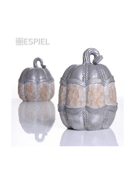 Decorative Pumpkin Polyresin Beige-Silver Φ17xh23cm Rustic Espiel Vre126