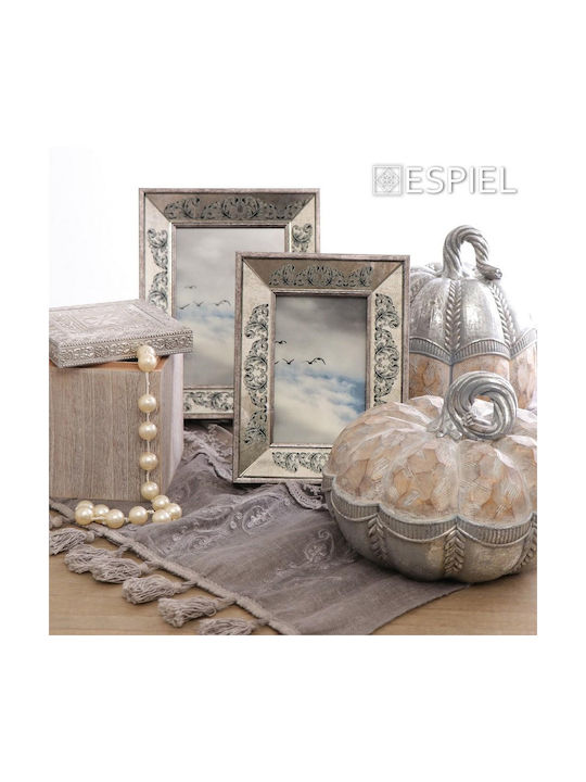Decorative Pumpkin Polyresin Beige-Silver Φ17xh23cm Rustic Espiel Vre126