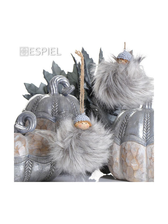 Decorative Pumpkin Polyresin Beige-Silver Φ17xh23cm Rustic Espiel Vre126