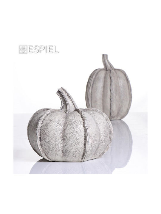 Decorative White Polyresin Pumpkin 22x20xh17.5cm Espiel Vre114