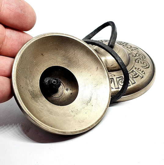 Χειροποίητα Κύμβαλα Διαλογισμού Meditation Cymbals Χαραγμένο Σχέδιο Om 6,7cm
