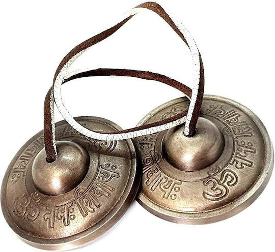Χειροποίητα Κύμβαλα Διαλογισμού Meditation Cymbals Χαραγμένο Σχέδιο Om 6,7cm