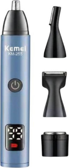 Kemei Trimmer Μηχανή Επαναφορτιζόμενη Dark Blue KM-255
