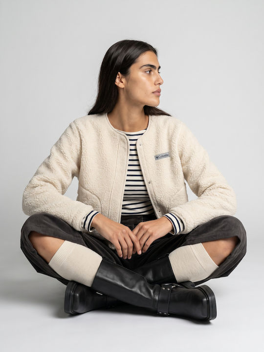 Damen Strickjacke mit Knöpfen Beiges
