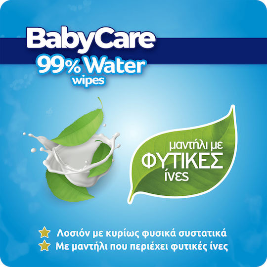 BabyCare 99% Wasser Baby-Feuchttücher mit 99% Wasser ohne Alkohol & Parabene 3x72 Stück pro Packung