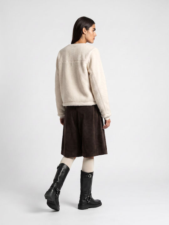 Damen Strickjacke mit Knöpfen Beiges
