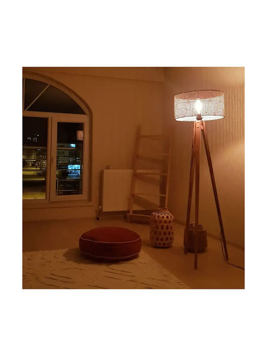 Lampă de podea Wood Textile nuc-bej Homs 153 cm 40006