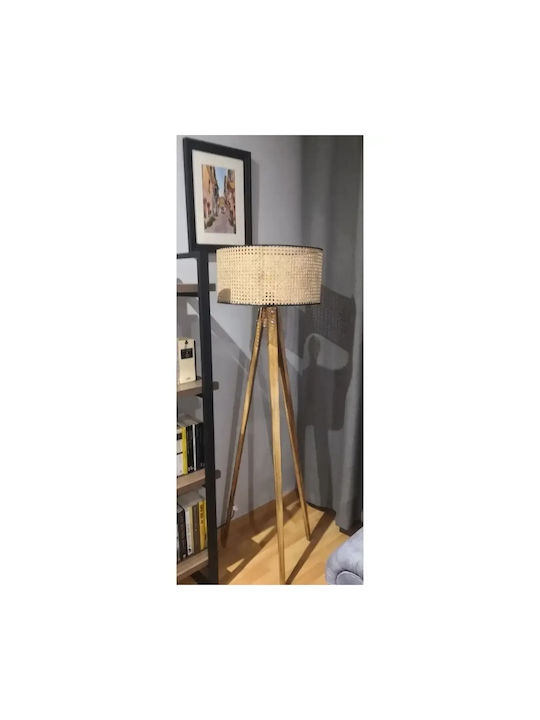 Lampă de podea Wood Textile nuc-bej Homs 153 cm 40006