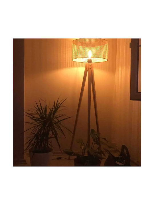 Lampă de podea Wood Textile nuc-bej Homs 153 cm 40006