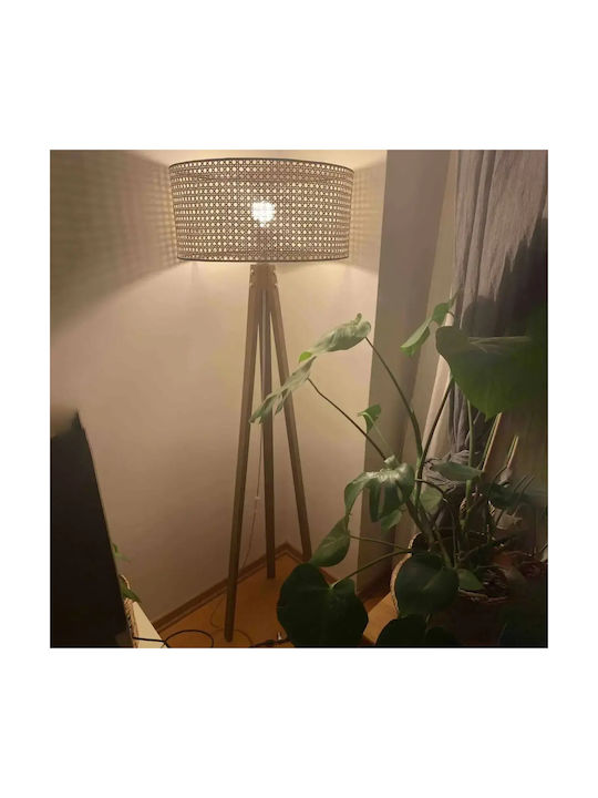Lampă de podea Wood Textile nuc-bej Homs 153 cm 40006