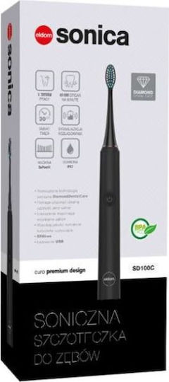 Eldom SD100C Sonic Touthbrush Ηλεκτρική Οδοντόβουρτσα με Χρονομετρητή Μαύρη