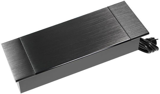 Eingebaute Steckdosenleiste auf der Arbeitsfläche Abdeckung 2x Steckdosen Schwarz 230V 2x USB-A+C 3,6A Schwarz 1,5 m