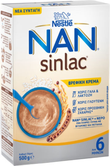 Nestlé Βρεφική Κρέμα Sinlac Χωρίς Προσθήκη Ζάχαρης 300gr για 6+ Μηνών