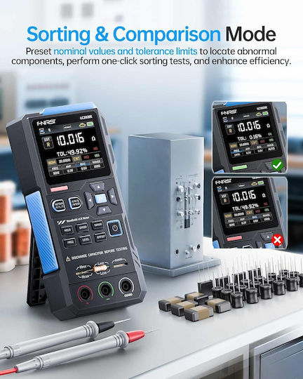 Professional Digital Multimeter Fnirsi True Rms Ac Dc Voltage Measuring Device Current Resistance Capacitance Contactless Ncv Detection Backlit Lcd Screen