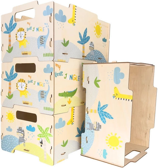 Ango Kinder Holzspielzeugkiste Hellblau 26,5x34,5x18,5cm 2 Stück