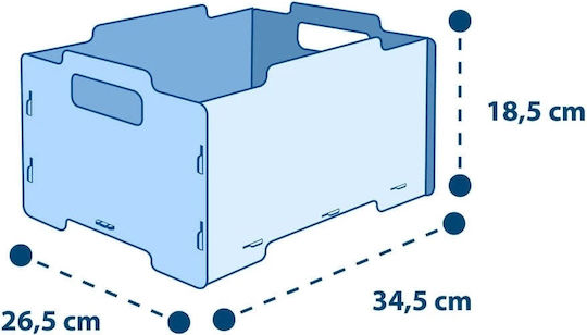 Ango Kinder Holzspielzeugkiste Hellblau 26,5x34,5x18,5cm 2 Stück