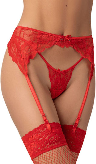 Milena by Paris Suspender 5284 Mit Spitze Rote Ζαρτιέρες