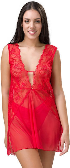 Luna Chicago Babydoll Секси бебешка нощница Red 84147