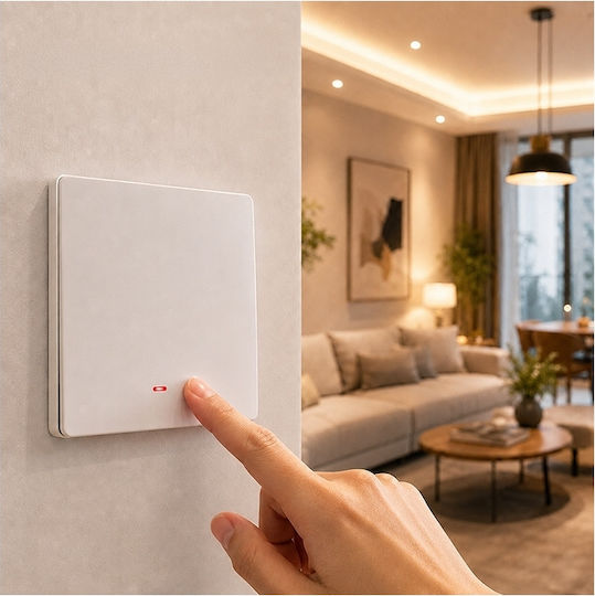 Qoltec Smart Light Switch 1 Position Wi-fi Timer Tuya Smart Life White